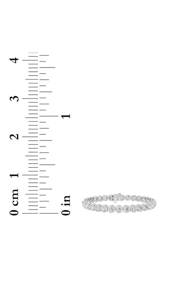 10Cttw Round Shaped Lab Grown Diamond (F/VS) East West Bezel Set Bracelet in 14K Gold