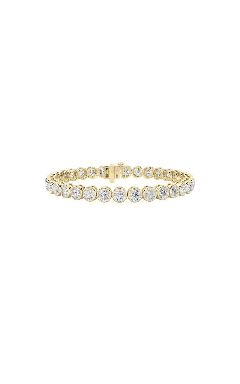 10Cttw Round Shaped Lab Grown Diamond (F/VS) East West Bezel Set Bracelet in 14K Gold