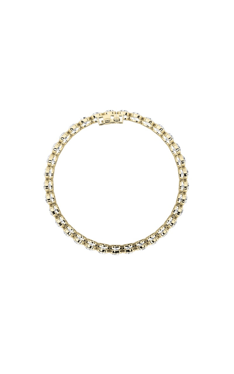 10Cttw Round Shaped Lab Grown Diamond (F/VS) East West Bezel Set Bracelet in 14K Gold