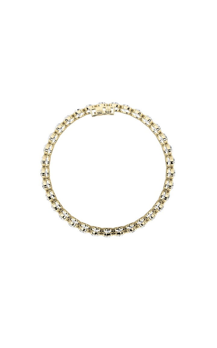 10Cttw Round Shaped Lab Grown Diamond (F/VS) East West Bezel Set Bracelet in 14K Gold