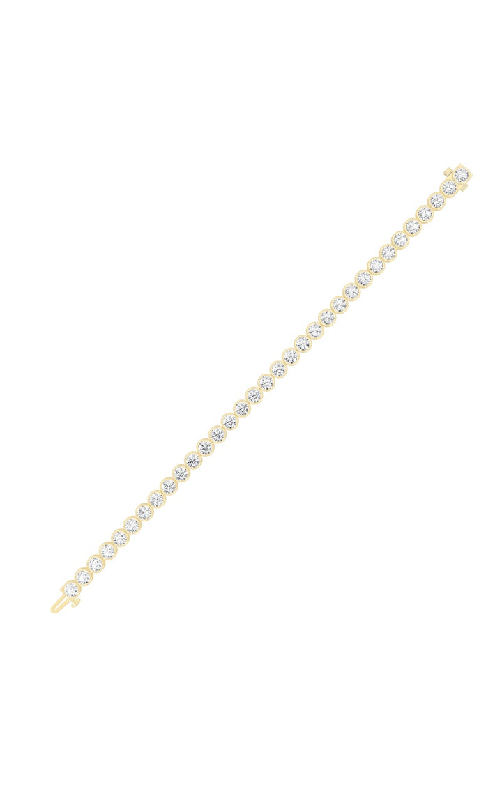 10Cttw Round Shaped Lab Grown Diamond (F/VS) East West Bezel Set Bracelet in 14K Gold