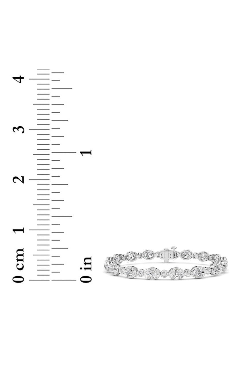 8Cttw Oval And Round Lab Grown Diamond (F/VS ) Bezel Set Bracelet in 14K Gold