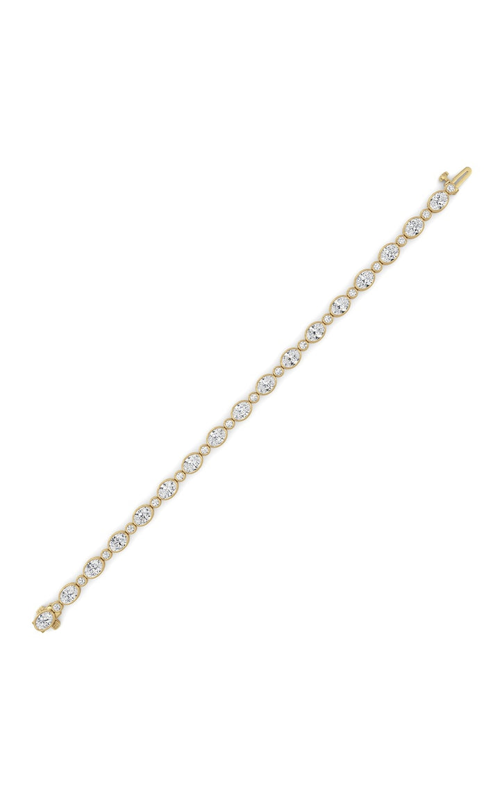 8Cttw Oval And Round Lab Grown Diamond (F/VS ) Bezel Set Bracelet in 14K Gold