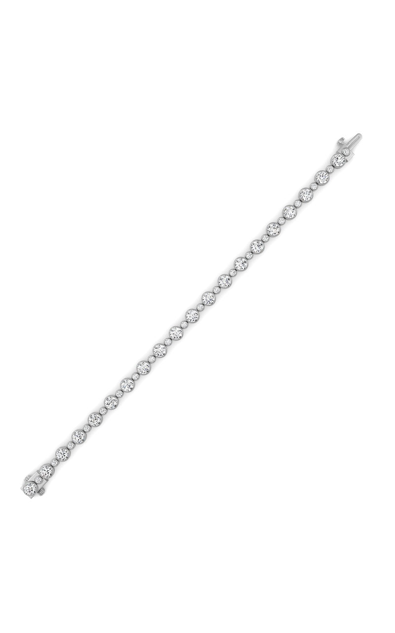 9Cttw Round Lab Grown Diamond (F/VS ) Bezel Set Bracelet in 14K Gold