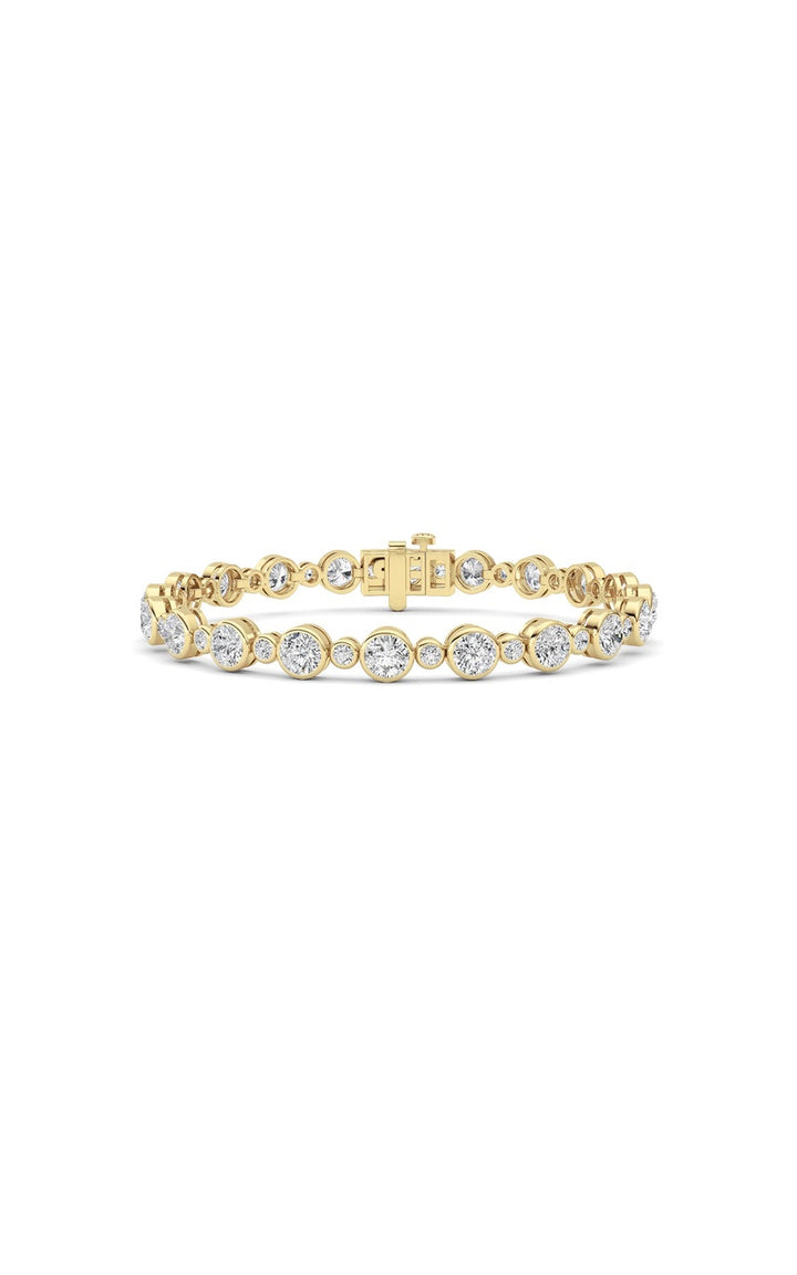 9Cttw Round Lab Grown Diamond (F/VS ) Bezel Set Bracelet in 14K Gold