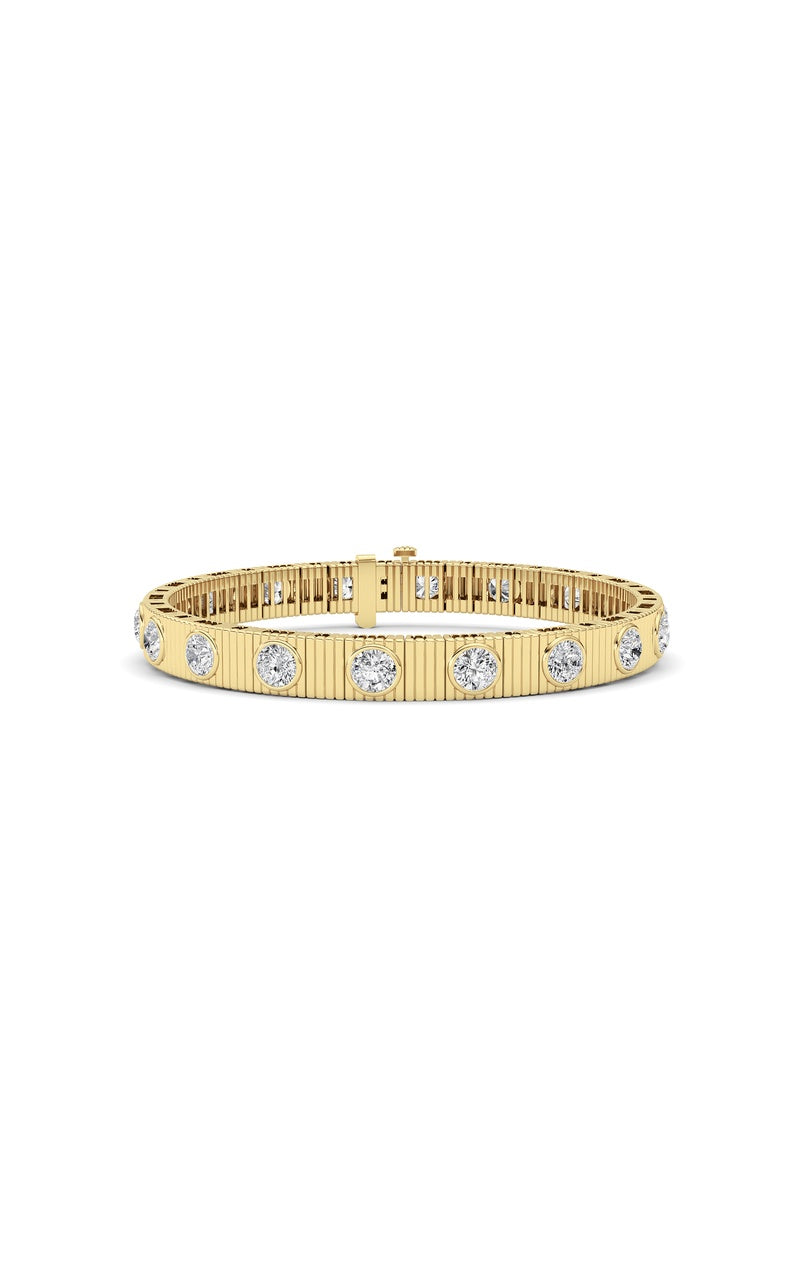 7Cttw Round Lab Grown Diamond (F/VS ) Bangle Bracelet in 14K Gold