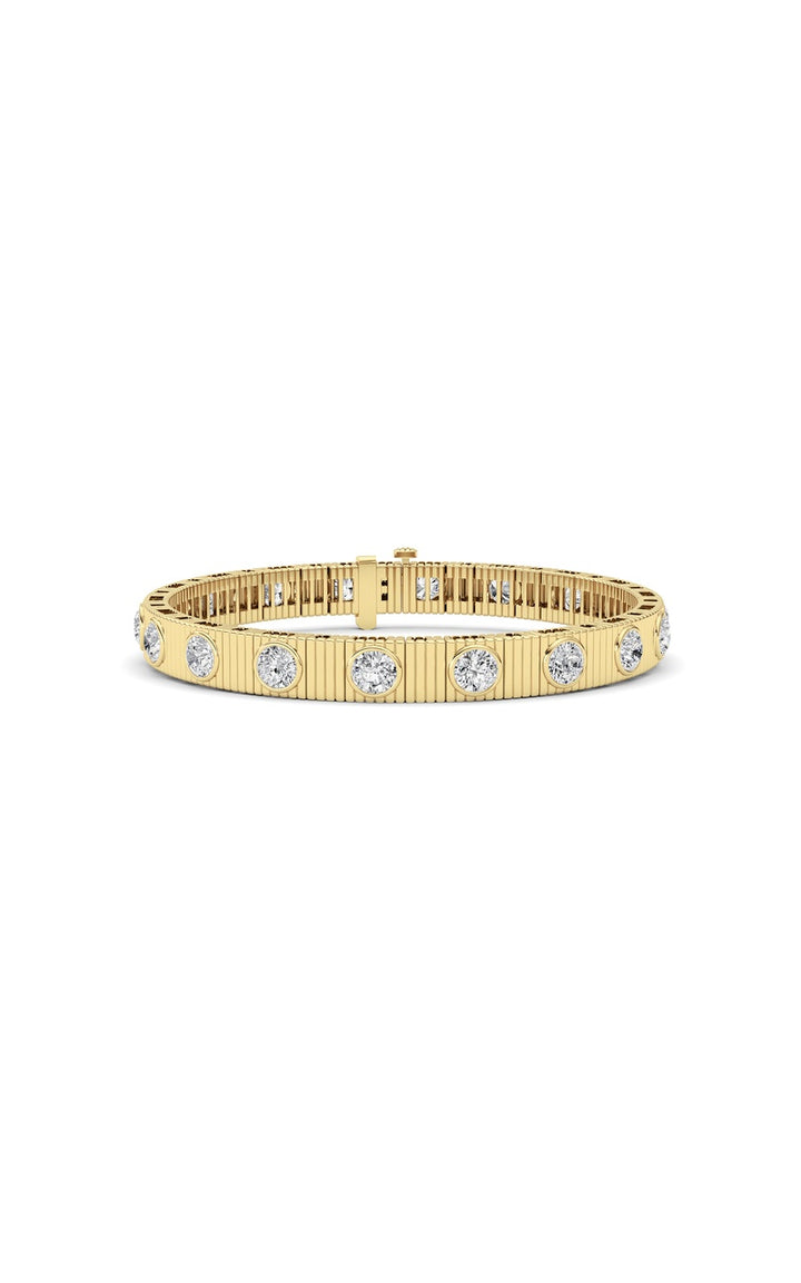 7Cttw Round Lab Grown Diamond (F/VS ) Bangle Bracelet in 14K Gold