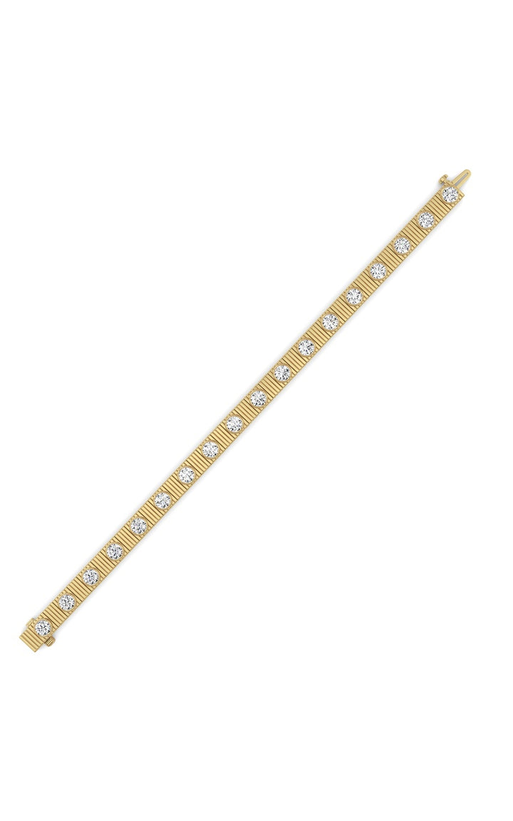 7Cttw Round Lab Grown Diamond (F/VS ) Bangle Bracelet in 14K Gold