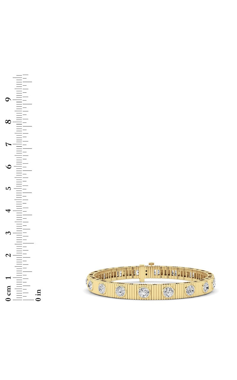 7Cttw Round Lab Grown Diamond (F/VS ) Bangle Bracelet in 14K Gold