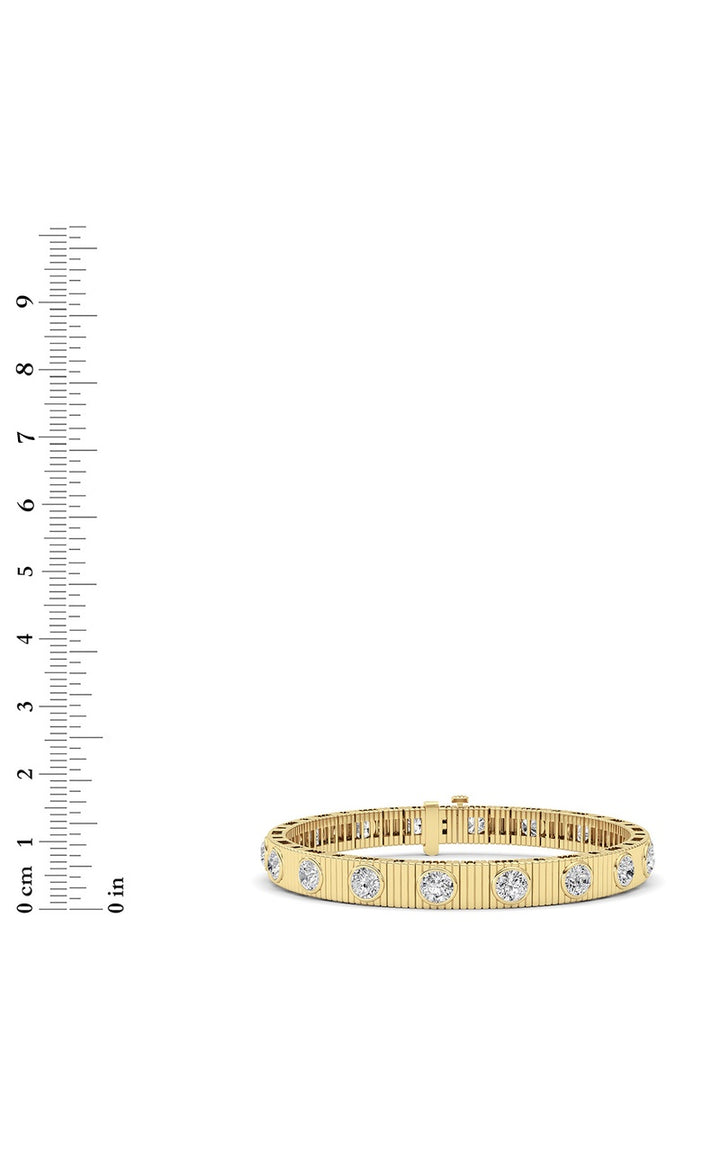 7Cttw Round Lab Grown Diamond (F/VS ) Bangle Bracelet in 14K Gold
