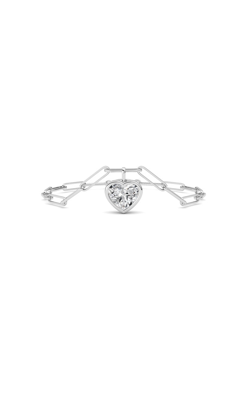 3Cttw Heart Lab Grown Diamond (F/VS ) Bezel Set Bracelet in 14K Gold