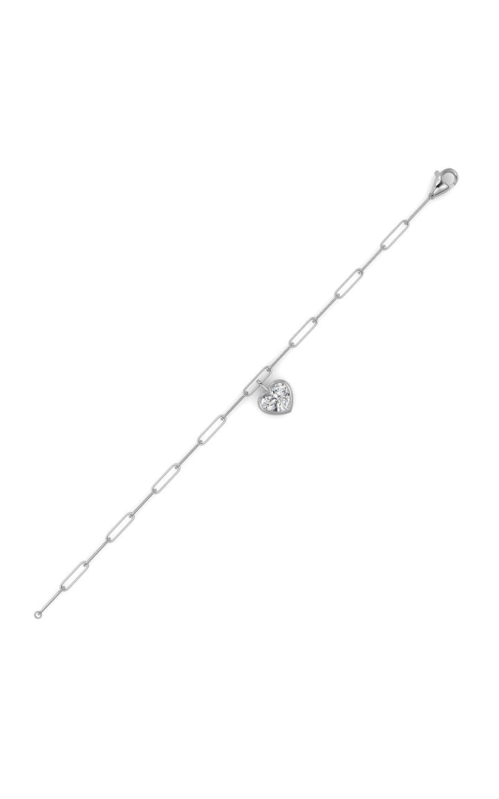 3Cttw Heart Lab Grown Diamond (F/VS ) Bezel Set Bracelet in 14K Gold