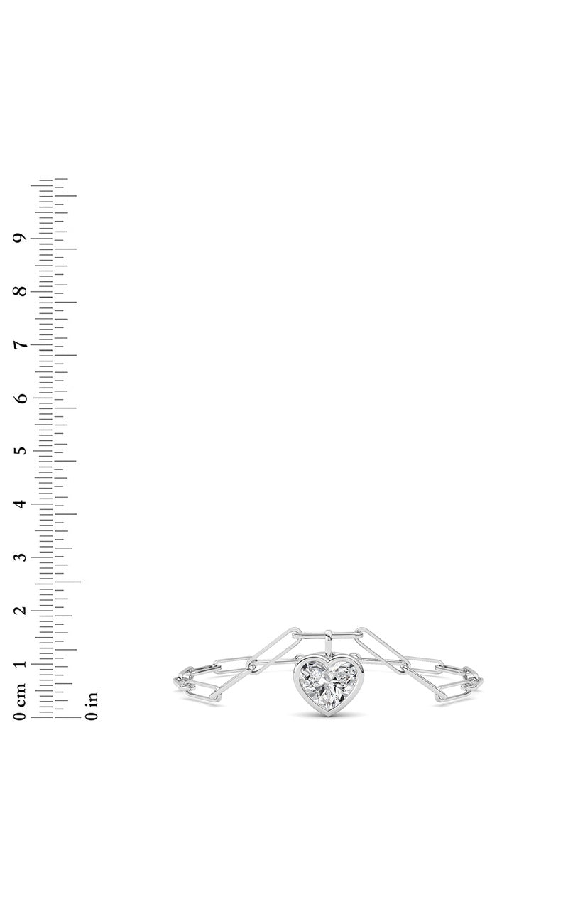3Cttw Heart Lab Grown Diamond (F/VS ) Bezel Set Bracelet in 14K Gold