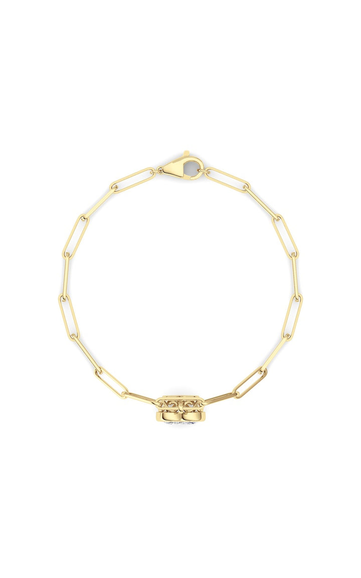 3Cttw Heart Lab Grown Diamond (F/VS ) Bezel Set Bracelet in 14K Gold