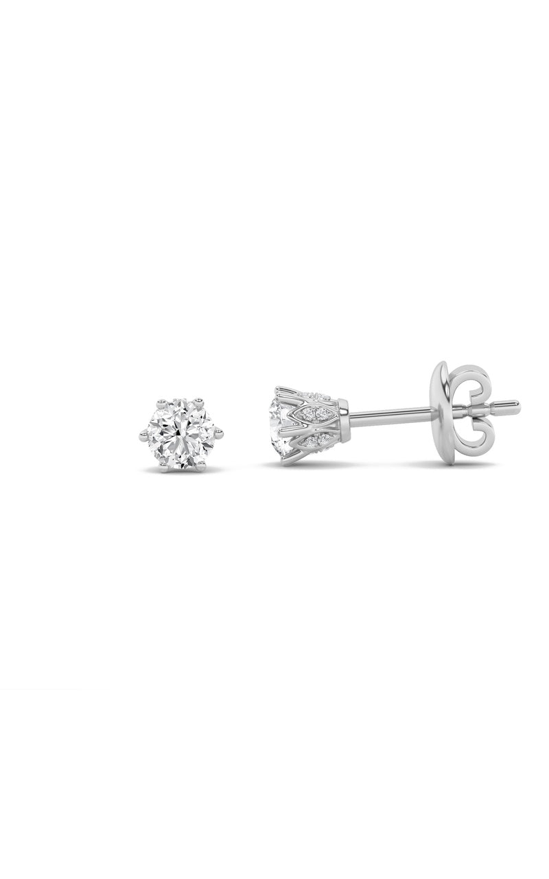 3Cttw Round Shaped Lab Grown Diamond (F/VS) TulipHead Stud Earrings in 14K Gold