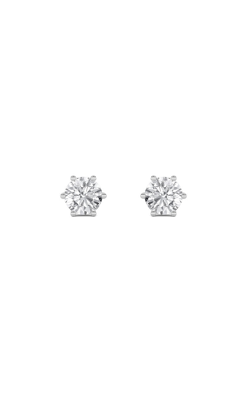 3Cttw Round Shaped Lab Grown Diamond (F/VS) Tulip Head Stud Earrings in 14K Gold