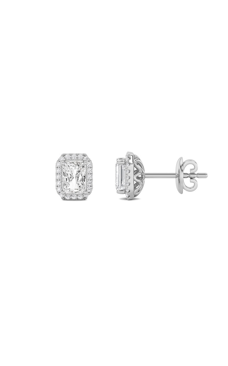 2Cttw Radiant Shaped Lab Grown Diamond (F/VS) Earrings in 14K Gold