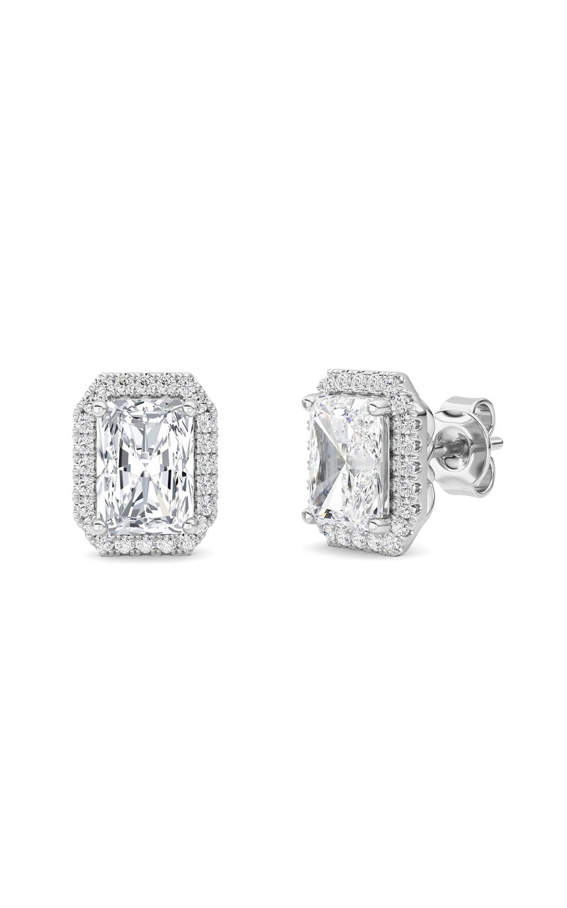 2Cttw Radiant Shaped Lab Grown Diamond (F/VS) Earrings in 14K Gold