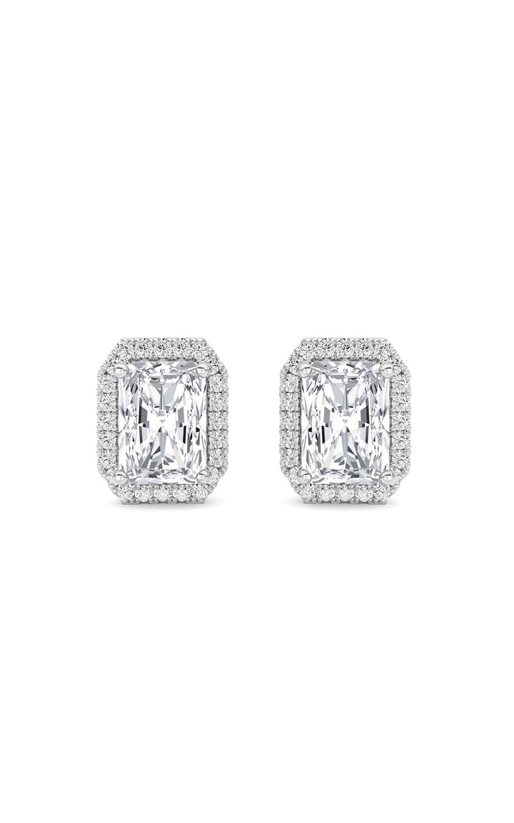 2Cttw Radiant Shaped Lab Grown Diamond (F/VS) Earrings in 14K Gold