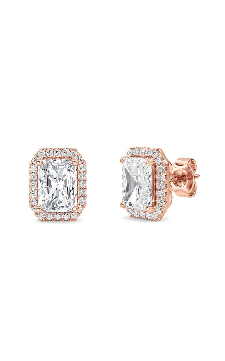 2Cttw Radiant Shaped Lab Grown Diamond (F/VS) Earrings in 14K Gold