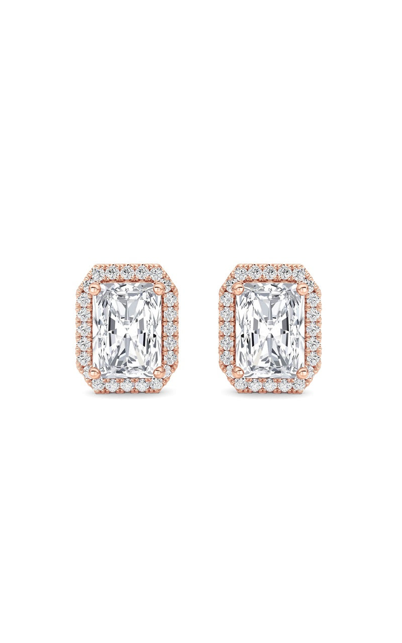 2Cttw Radiant Shaped Lab Grown Diamond (F/VS) Earrings in 14K Gold