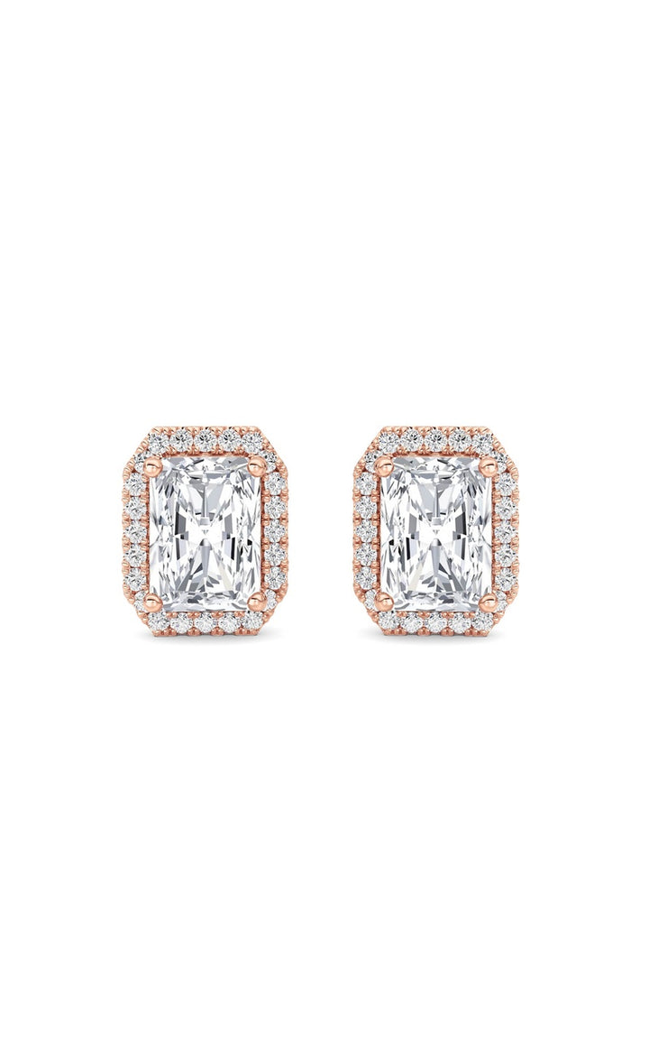 2Cttw Radiant Shaped Lab Grown Diamond (F/VS) Earrings in 14K Gold