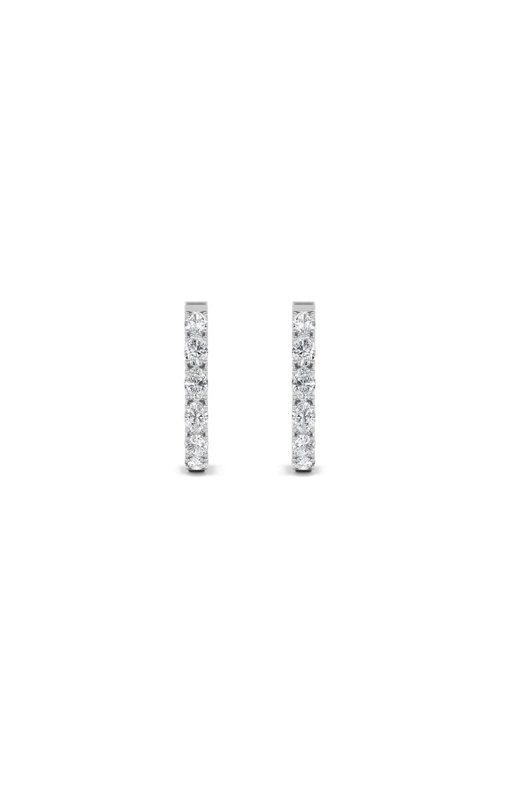 4Cttw Oval Shaped Lab Grown Diamond (F/VS) InsideOut Hoop Earrings in 14K Gold