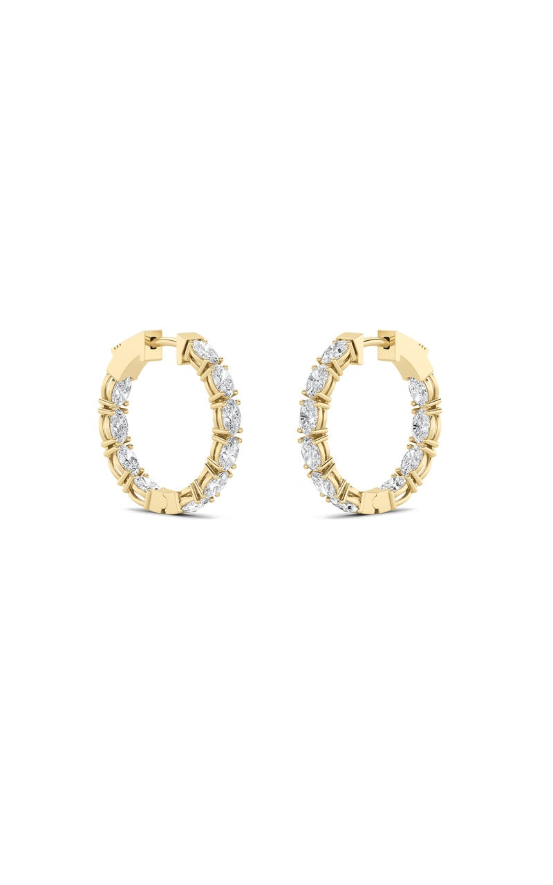 4Cttw Oval Shaped Lab Grown Diamond (F/VS) InsideOut Hoop Earrings in 14K Gold