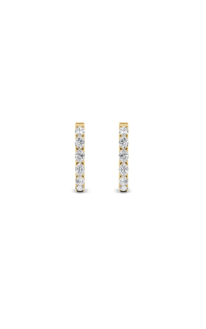4Cttw Oval Shaped Lab Grown Diamond (F/VS) InsideOut Hoop Earrings in 14K Gold