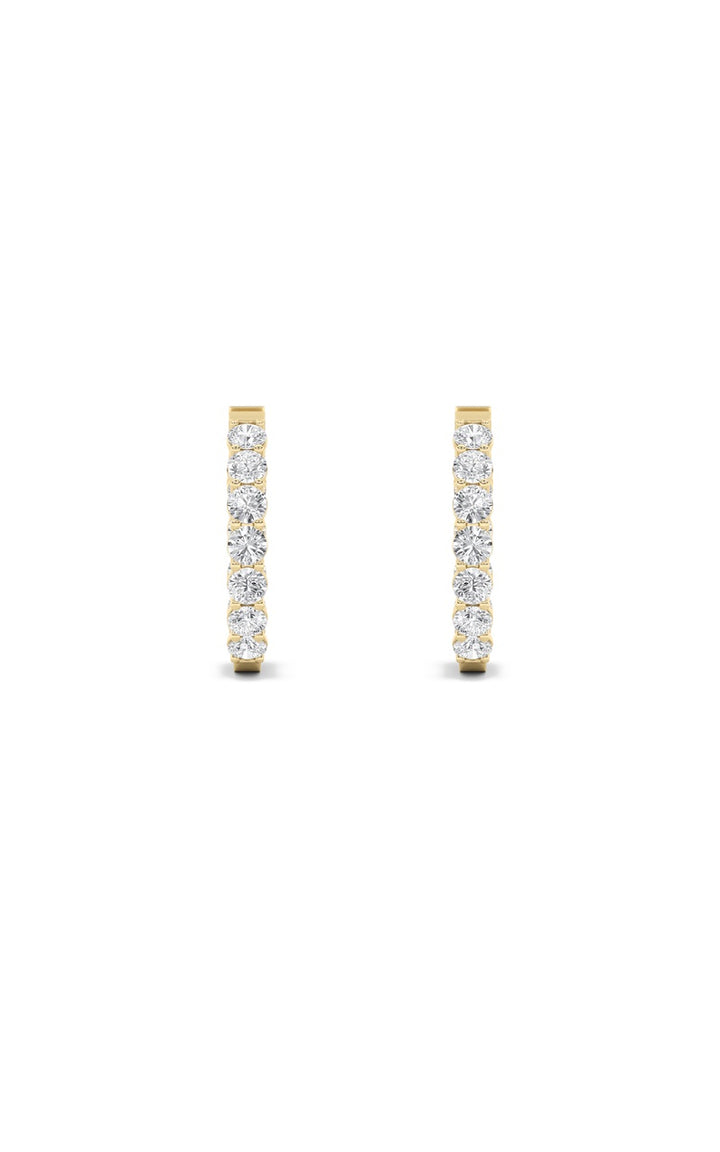 4Cttw Round Shaped Lab Grown Diamond (F/VS) Inside Out Hoop Earrings in 14K Gold