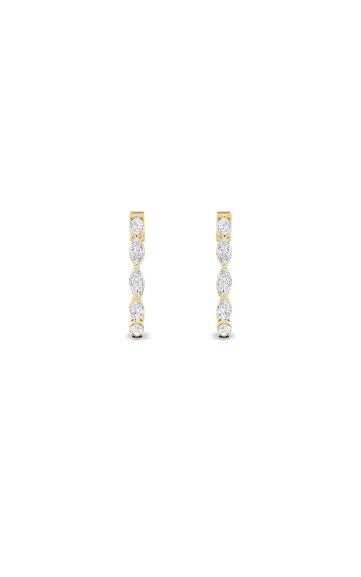 4Cttw Marquise Shaped Lab Grown Diamond (F/VS) Inside Out Hoop Earrings in 14K Gold