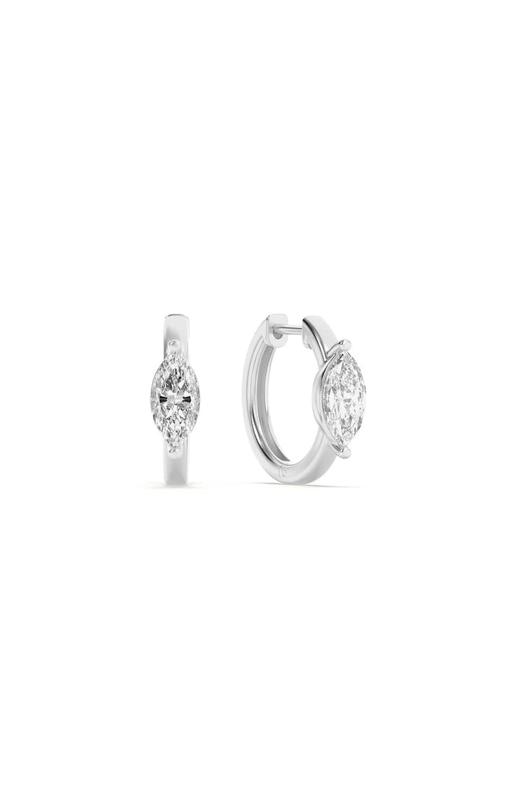 3.5Cttw Marquise Shaped Lab Grown Diamond (F/VS) Solitaire Huggie Earrings in 14K Gold