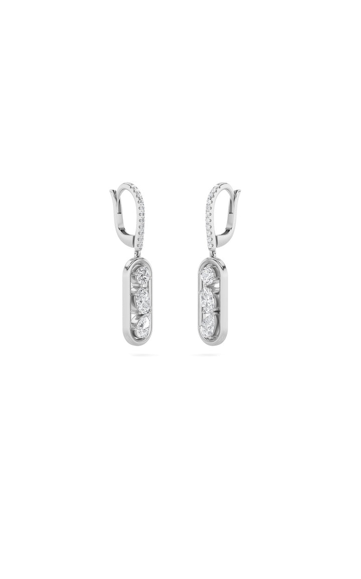 1.75Cttw Mixed Shaped Lab Grown Diamond (F/VS) Paperclip Dangle Earrings in 14K Gold