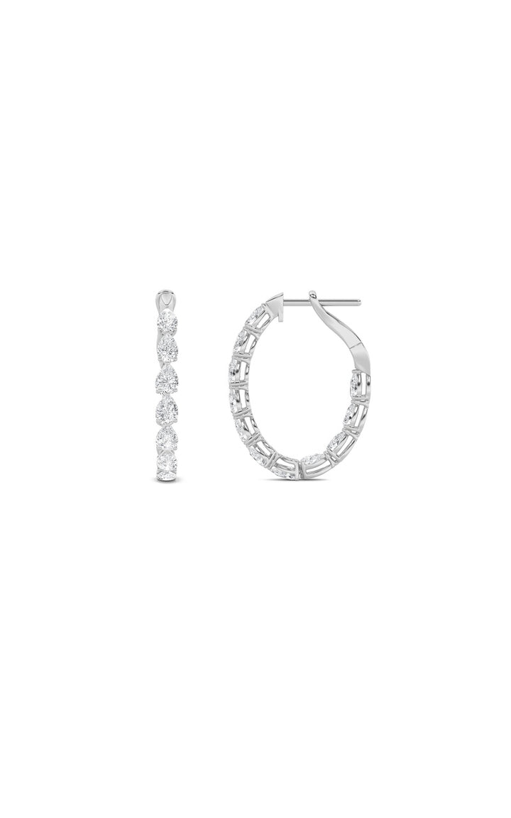 4.25Cttw Pear Shaped Lab Grown Diamond (F/VS) Inside Out Hoop Earrings in 14K Gold