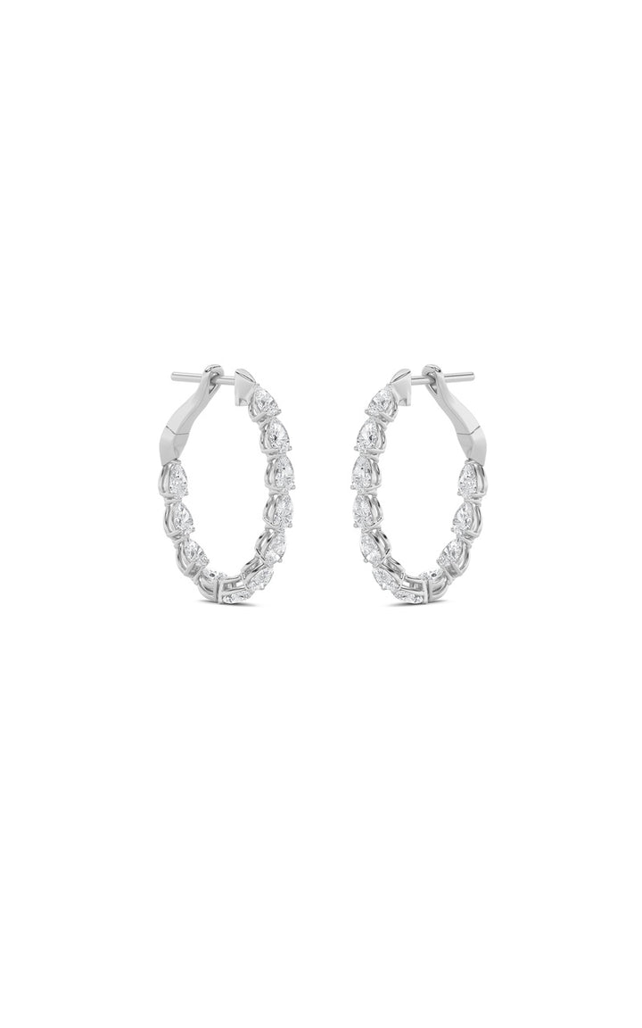 4.25Cttw Pear Shaped Lab Grown Diamond (F/VS) Inside Out Hoop Earrings in 14K Gold