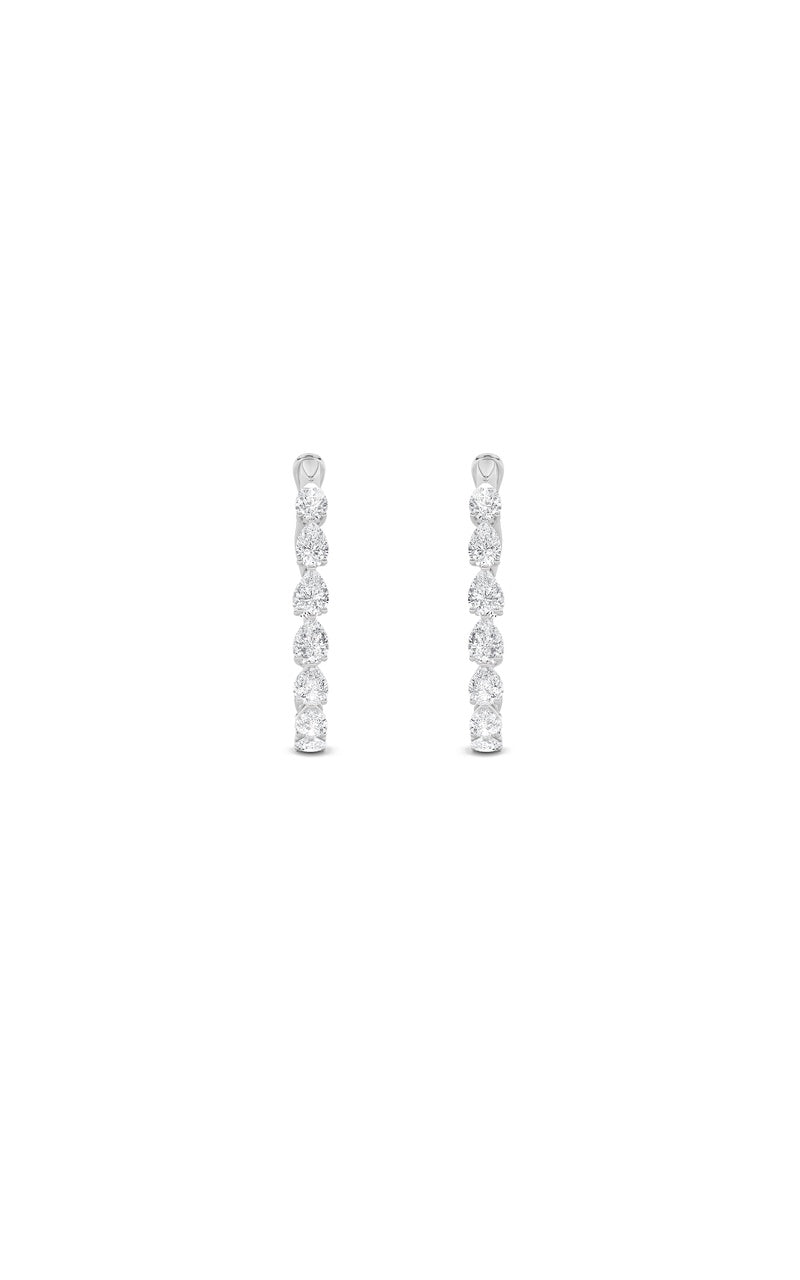 4.25Cttw Pear Shaped Lab Grown Diamond (F/VS) Inside Out Hoop Earrings in 14K Gold
