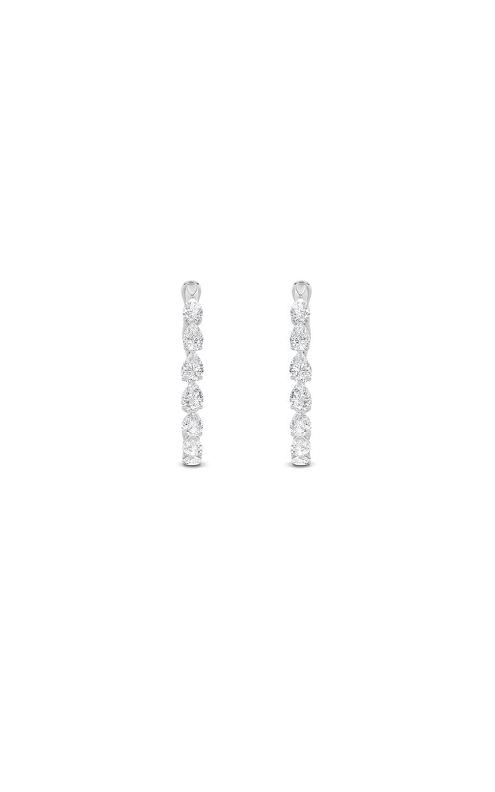 4.25Cttw Pear Shaped Lab Grown Diamond (F/VS) Inside Out Hoop Earrings in 14K Gold