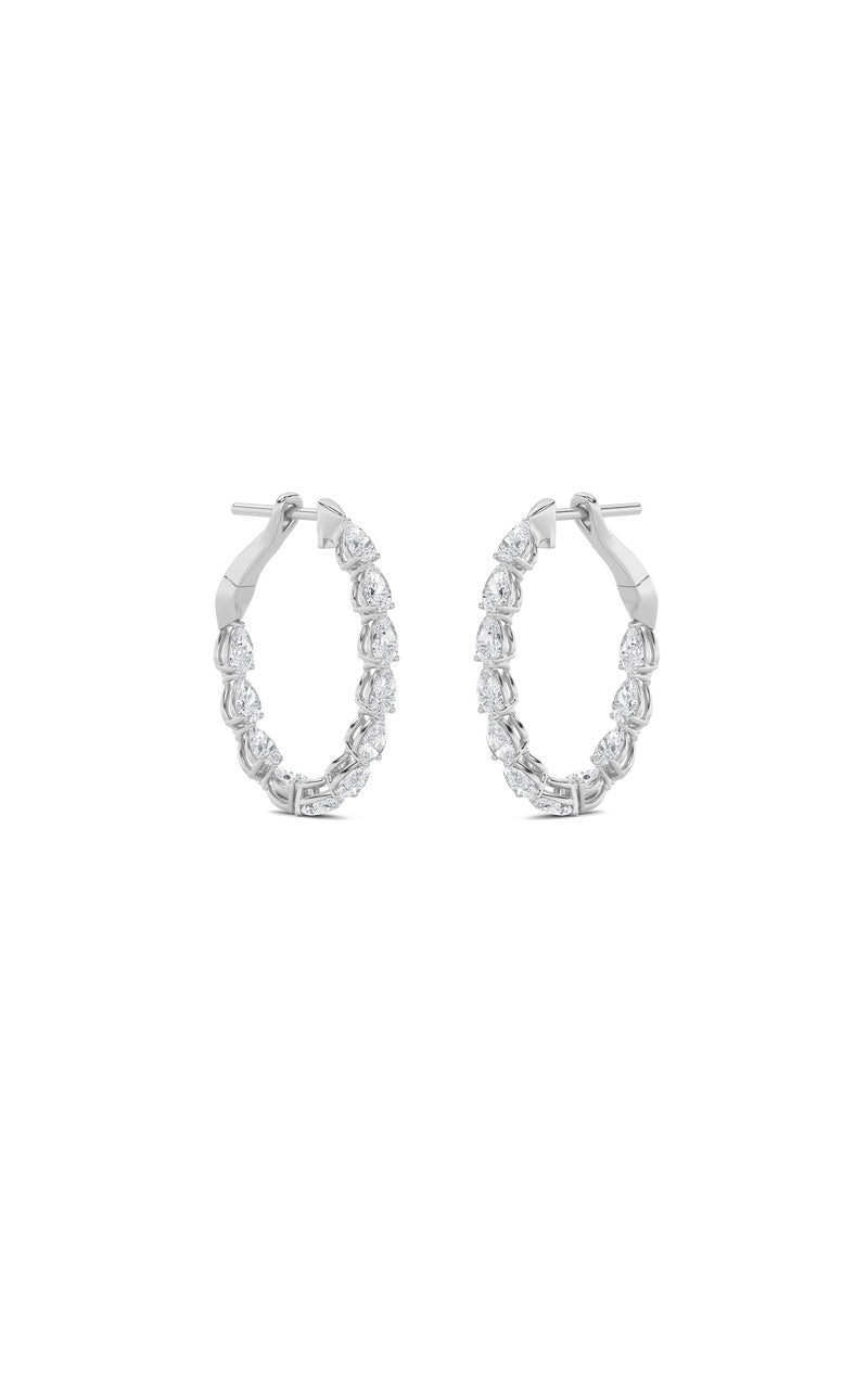 4.25Cttw Pear Shaped Lab Grown Diamond (F/VS) Inside Out Hoop Earrings in 14K Gold