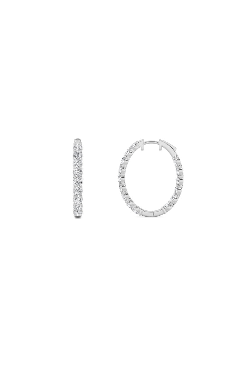 5Cttw Round Shaped Lab Grown Diamond (F/VS) Inside Out Hoop Earrings in 14K Gold