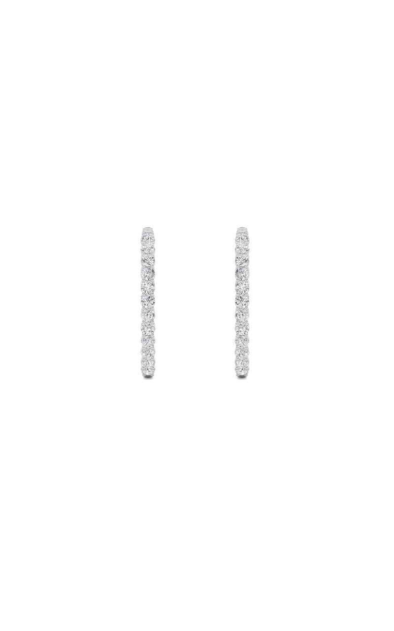 5Cttw Round Shaped Lab Grown Diamond (F/VS) Inside Out Hoop Earrings in 14K Gold