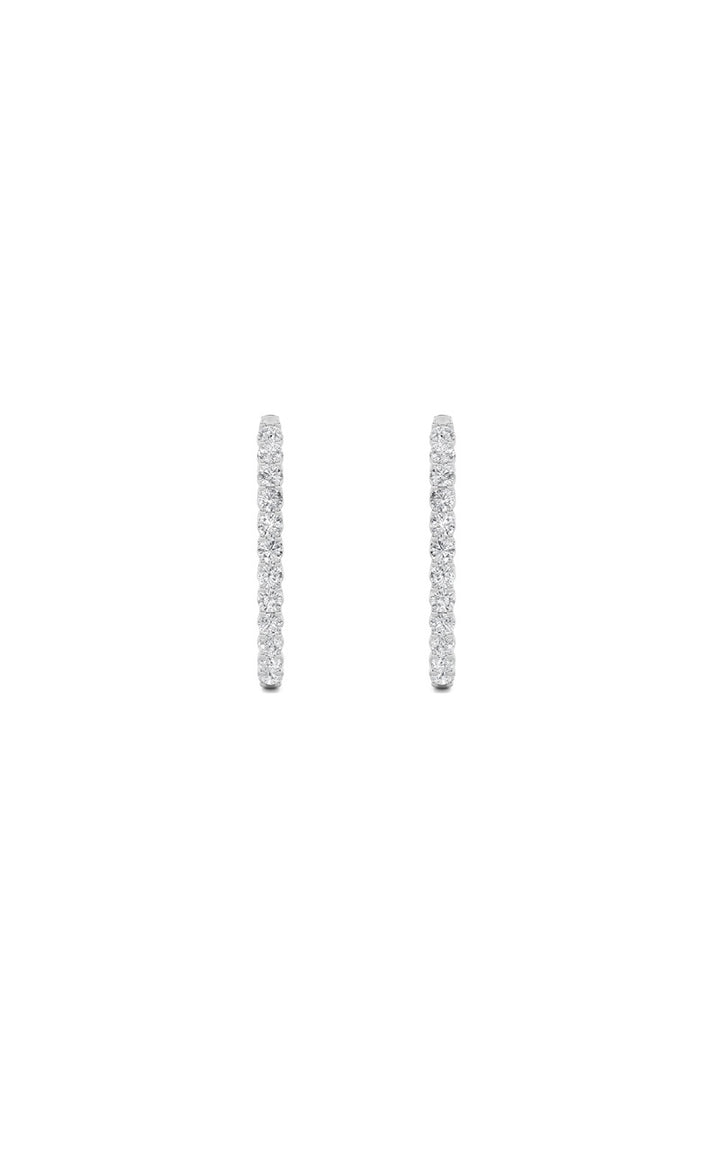 5Cttw Round Shaped Lab Grown Diamond (F/VS) Inside Out Hoop Earrings in 14K Gold