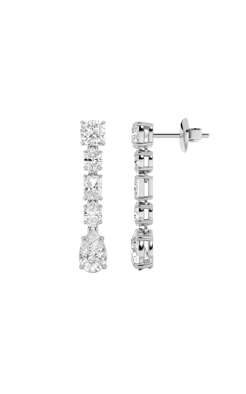 6.5Cttw Pear Shaped Lab Grown Diamond (F/VS) Dangle Earrings in 14K Gold