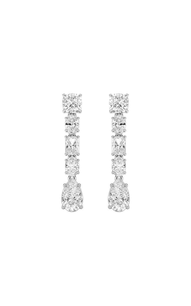 6.5Cttw Pear Shaped Lab Grown Diamond (F/VS) Dangle Earrings in 14K Gold