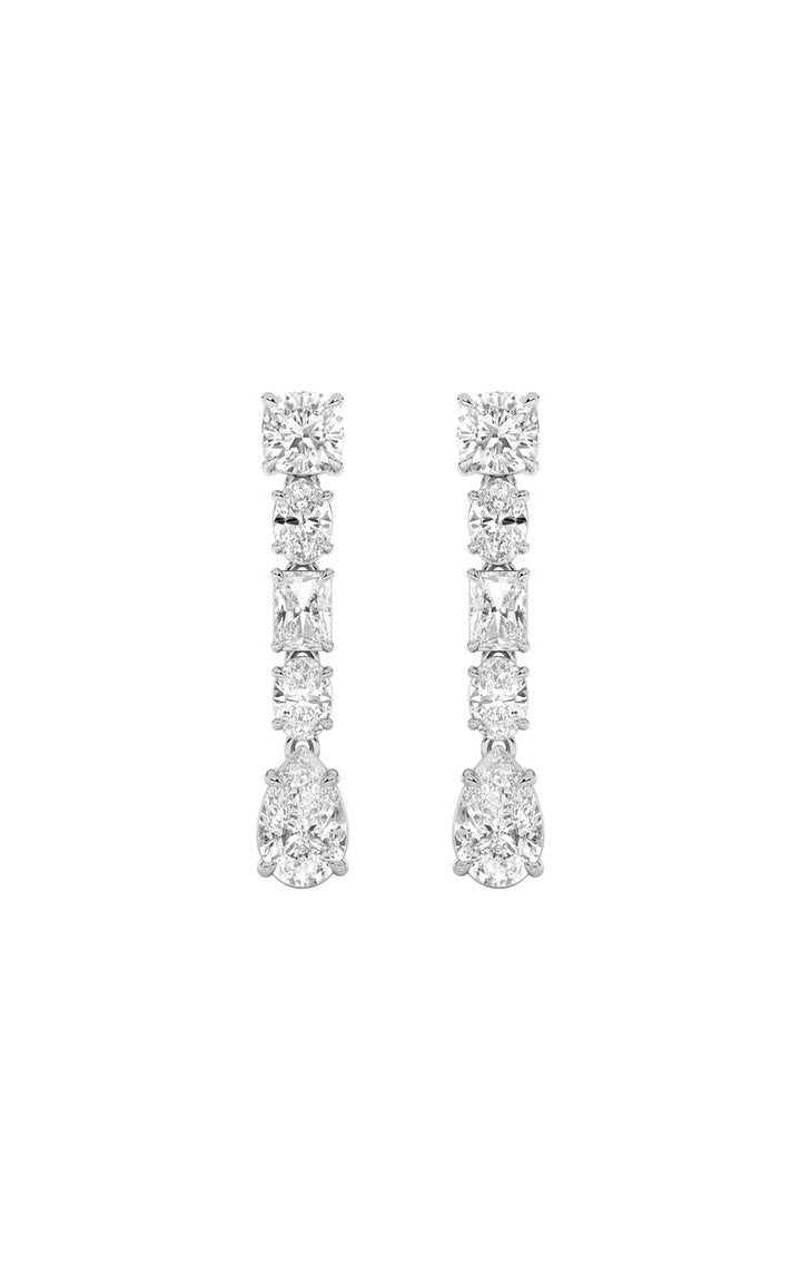 6.5Cttw Pear Shaped Lab Grown Diamond (F/VS) Dangle Earrings in 14K Gold