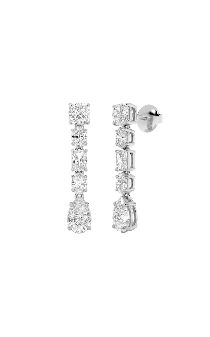 6.5Cttw Pear Shaped Lab Grown Diamond (F/VS) Dangle Earrings in 14K Gold