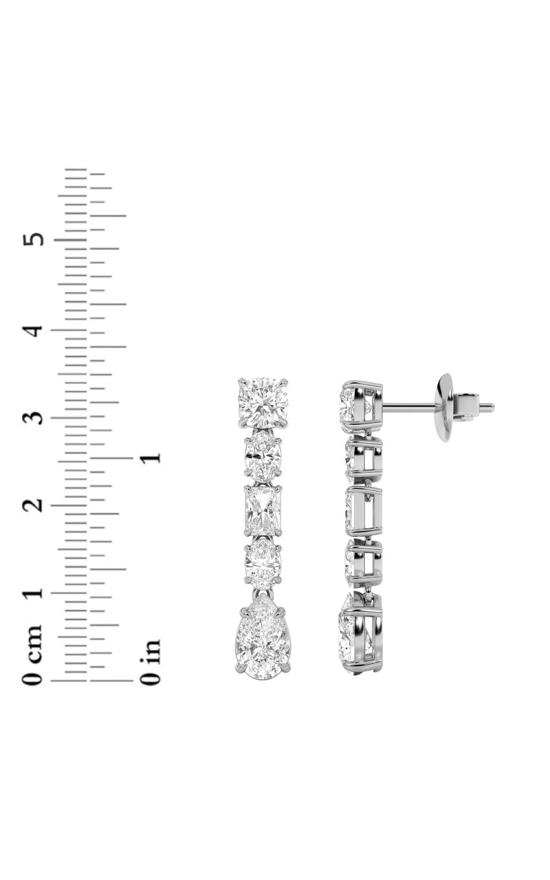 6.5Cttw Pear Shaped Lab Grown Diamond (F/VS) Dangle Earrings in 14K Gold