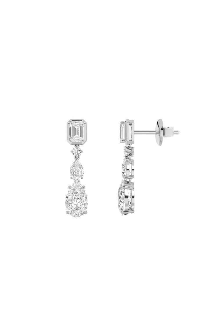 4.5Cttw Pear Shaped Lab Grown Diamond (F/VS) Dangle Earrings in 10K Gold