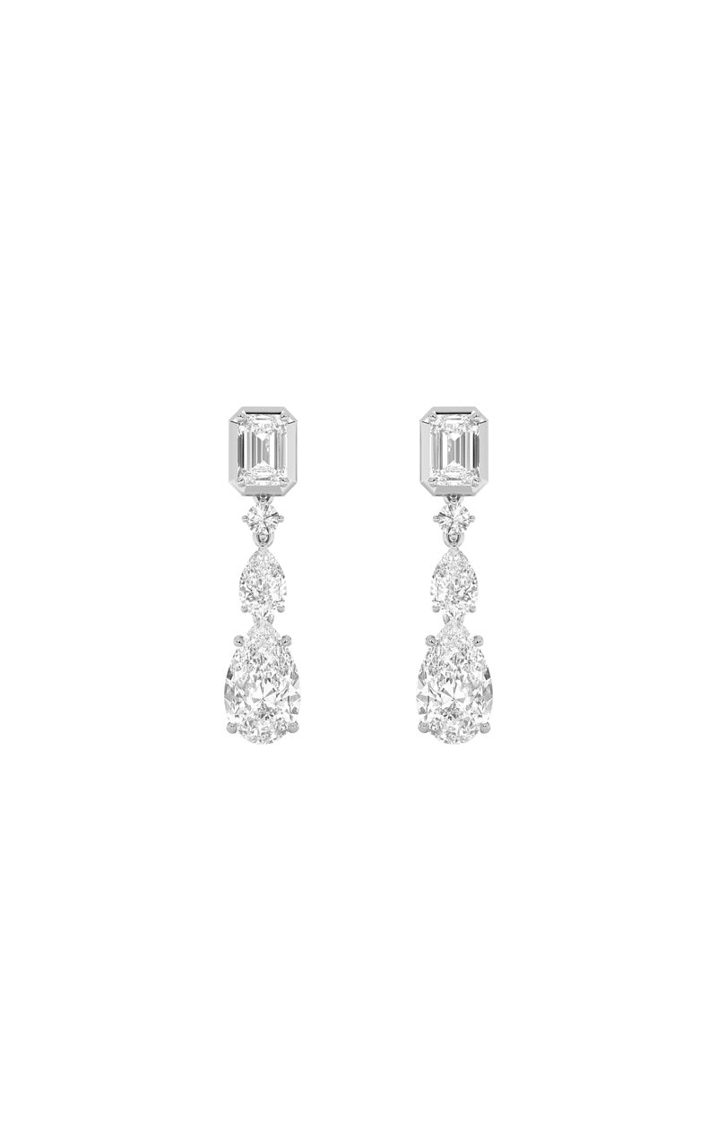4.5Cttw Pear Shaped Lab Grown Diamond (F/VS) Dangle Earrings in 10K Gold