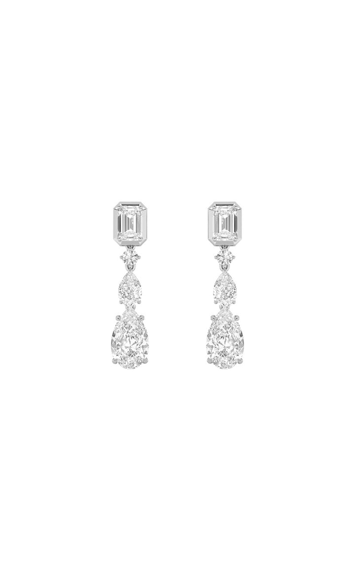 4.5Cttw Pear Shaped Lab Grown Diamond (F/VS) Dangle Earrings in 10K Gold