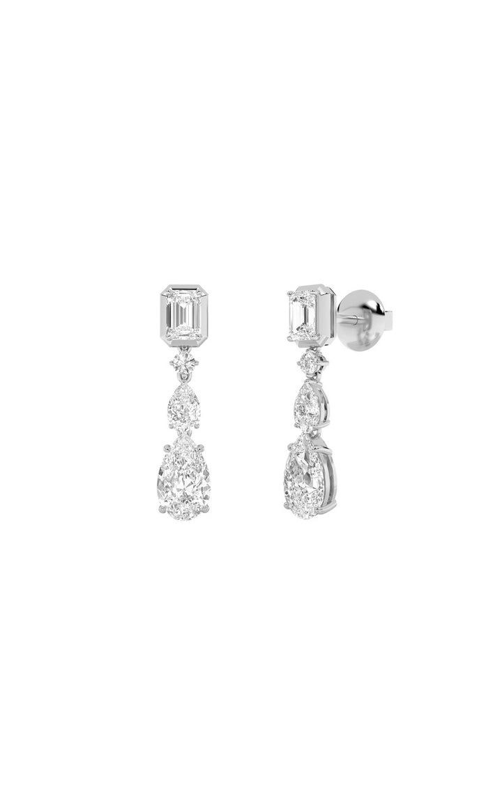4.5Cttw Pear Shaped Lab Grown Diamond (F/VS) Dangle Earrings in 10K Gold